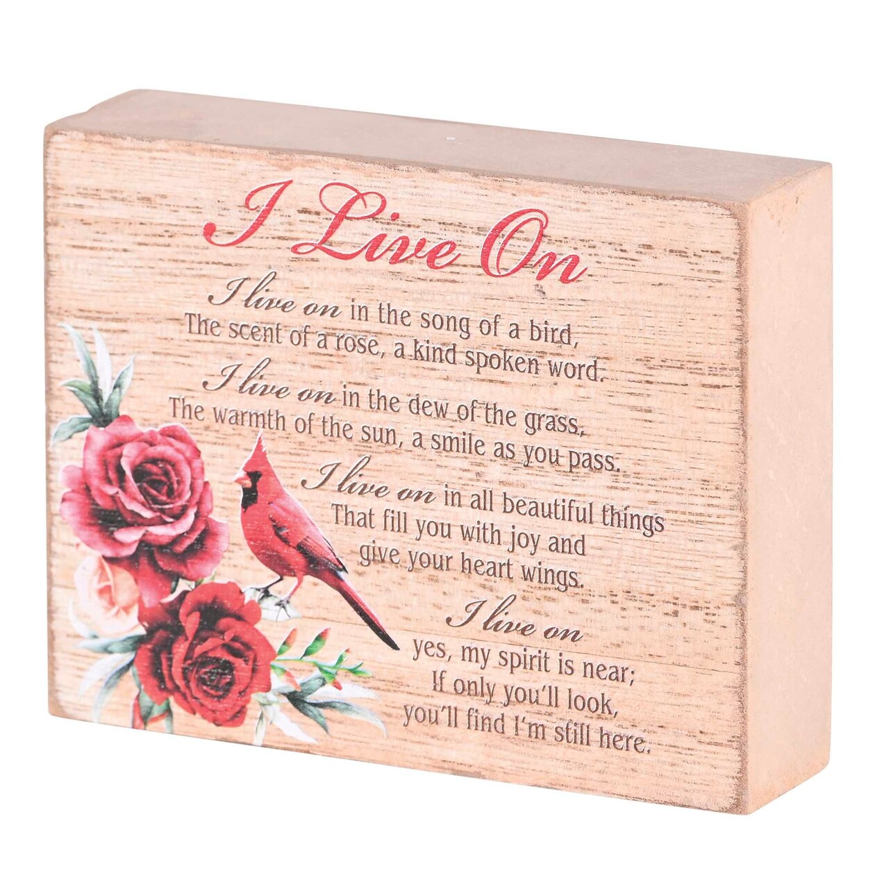 Edge Collection - 4" x 3" - Brown - Inspirational Cardinal Tabletop Plaque - 1 Piece